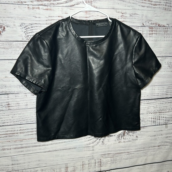 Bagatelle Black Boxy Crop Top Large - Picture 3 of 13